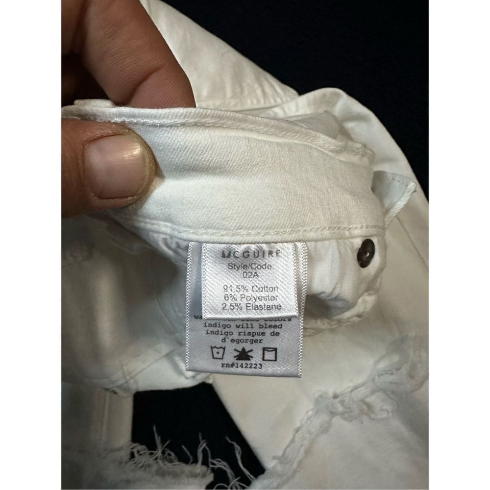 McGuire White Raw Hem Flared Jeans USA Made Sz Womens 26 BR - Picture 5 of 10